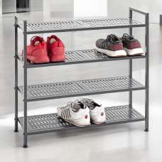 Atmore Metal Shoe Rack With 4 Shelves In Anthracite - UK