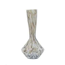 Auburn Small Glass Decorative Vase In Brown And White - UK
