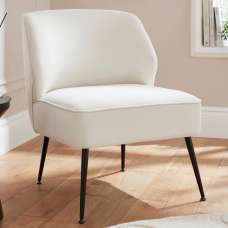 Auckland Velvet Accent Chair With Black Legs - Natural - UK
