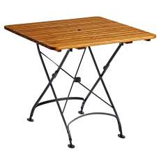 Auckland Wooden Square Outdoor Dining Table In Natural - UK