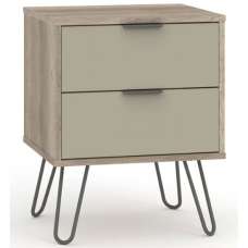 Avoch Wooden Bedside Cabinet With 2 Drawers In Light Oak - UK