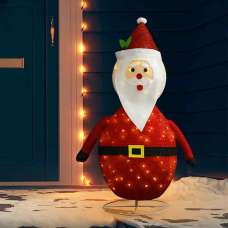 Aurelia 120cm Fabric Decorative Christmas Santa Claus With LED - White And Red - UK