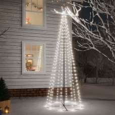Aurelia 300cm Metal Christmas Cone Tree With 310 LEDs - Cold White - UK