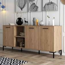 Aurora Wooden Sideboard with 3 Doors in Oak - UK