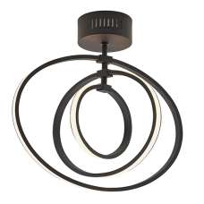 Avali LED 3 Lights Semi Flush Ceiling Light In Matt Black - UK