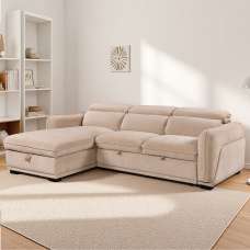 Avani Fabric Left-Handed Sofa Bed in Rye - UK