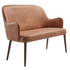 Avelay Faux Leather 2 Seater Sofa In Cognac - UK