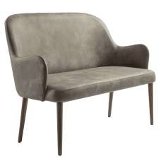 Avelay Faux Leather 2 Seater Sofa In Steel Grey - UK