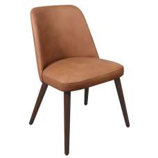 Avelay Faux Leather Bedroom Chair In Cognac Vintage Elegance - UK