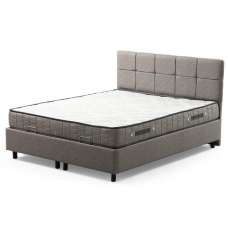 Avelon Fabric Ottoman Storage Small Double Bed in Light Grey - UK