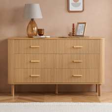 Avenel Wooden Chest Of 6 Drawers In Oak - UK