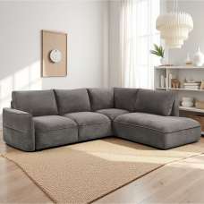 Avenyx Fabric Right-Handed Sofa Bed in Slate - UK