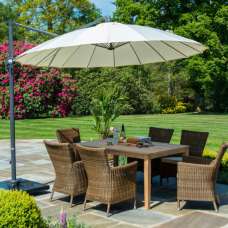 Aviro Garden Ecru Polyester Round Alu Cantilever 3.0m Parasol with Plastic Base - UK