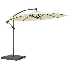Aviro Garden Ecru Polyester Round Cantilever 3.0m Parasol with Granite Base - UK