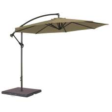 Aviro Garden Taupe Polyester Round Cantilever 3.0m Parasol with Granite Base - UK