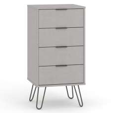 Avoch Narrow Wooden Chest Of 4 Drawers In Grey - UK