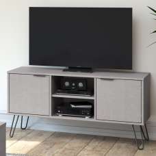 Avoch Wooden TV Stand With 2 Doors 2 Shelves In Grey - UK