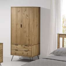 Avoch Wooden Wardrobe With 2 Doors 2 Drawers In Oak - UK