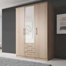 Avondale Mirrored Wardrobe With 3 Doors In Sonoma Oak - UK