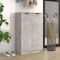 Avory Shoe Storage Cabinet With 2 Doors In Concrete Effect - UK