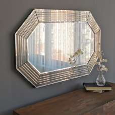 Avyra Large Wooden Octagonal Wall Mirror in Bronze - UK
