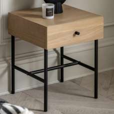 Axamer Wooden Bedside Cabinet With 1 Drawer In Natural - UK