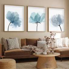 Axiom Wooden 30x40cm Cool Breeze Blossoms Art Frame Set of 3 in Multicolour - UK