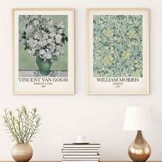 Axiom Wooden 30x40cm Rose and Jasmin Flower Wall Frame Set in Multicolour - UK