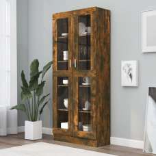 Axtan Wooden Display Cabinet With 2 Doors In Smoked Oak - UK