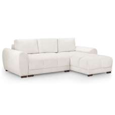 Aztec Plush Velvet Corner Sofa Bed In Cream - UK