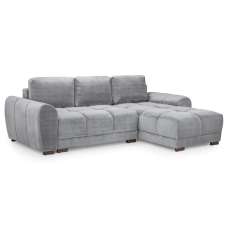 Aztec Plush Velvet Corner Sofa Bed In Grey - UK