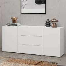 Azusa Wooden Sideboard With 2 Doors 3 Drawers In Matt White - UK