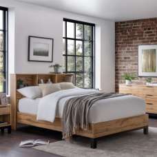 Baara Wooden Ottoman Storage King Size Bed In Light Oak - UK
