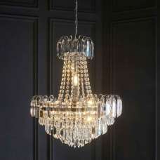 Babylon 6 Lights Clear Glass Pendant Ceiling Light In Chrome - UK