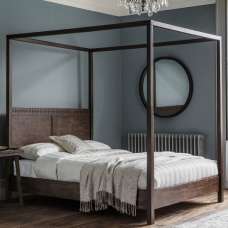 Bahia Wooden Super King Size Bed In Brown - UK