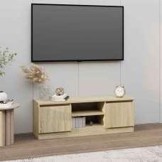 Baina 102cm Wooden TV Stand With 2 Doors - Sonoma Oak - UK
