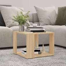 Baina 40cm Square Wooden Coffee Table - Sonoma Oak - UK