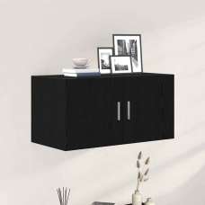 Baina 80cm Wall Hung Wooden Storage Cabinet With 2 Doors - Black Oak - UK