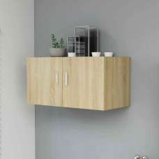 Baina 80cm Wall Hung Wooden Storage Cabinet With 2 Doors - Sonoma Oak - UK