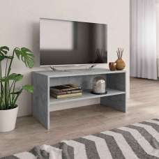 Baina 80cm Wooden TV Stand - Concrete Grey - UK