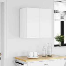 Baina Wall Hung Wooden Storage Cabinet With 2 Doors - White - UK