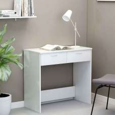 Baina Wooden Laptop Desk With 2 Drawers - White - UK