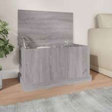 Baina 70cm Wooden Storage Box - Grey Sonoma - UK