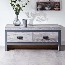 Balcombe Coffee Table With 2 Drawers In Grey - UK