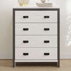 Balcombe Wooden Chest Of 4 Drawers - White - UK