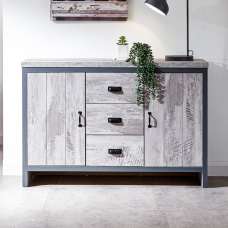 Balcombe Wooden Sideboard With 2 Doors 3 Drawers In Grey - UK