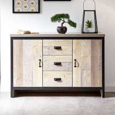 Balcombe Wooden Sideboard With 2 Doors 3 Drawers - Oak - UK
