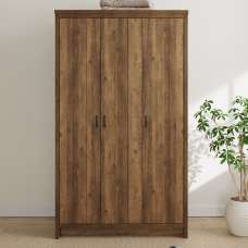 Balcombe Wooden Wardrobe With 3 Doors - Knotty Oak - UK