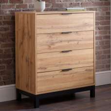 Baara Wooden Chest Of 4 Drawers In Oak - UK