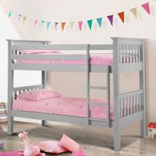 Ballari Wooden Bunk Bed With Dove Grey - UK